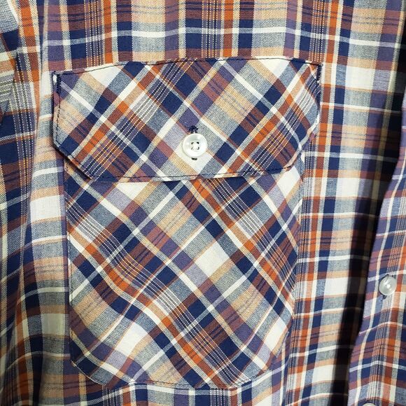 VTG BIG MAC Workwear Mens Shirt Large Reg 16-16.5 Plaid Button Pockets Long Slv - Picture 6 of 9